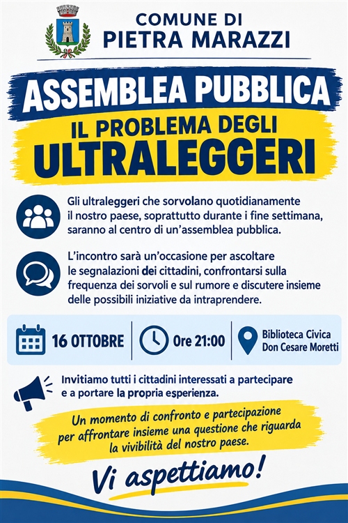 Assemblea pubblica - Il problema degli ultraleggeri